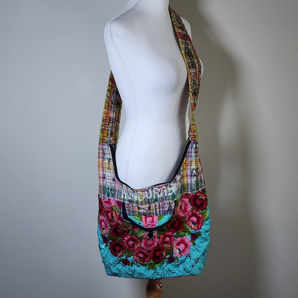 Honduras Crossbody Bag Festival Floral Embroidered Boho Folk Patchwork Hippie